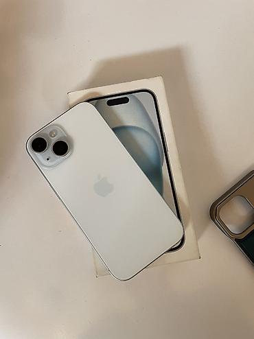 IPhone 15, Б/у, 128 ГБ, Белый, Коробка, 78 %