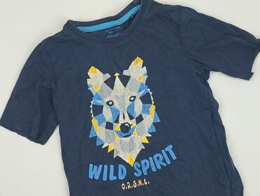 letnia sukienka w paski z koronką: T-shirt, Lupilu, 5-6 years, 110-116 cm, condition - Good