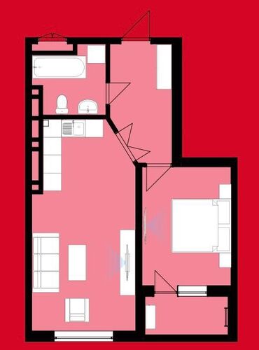 квартира белавотский: 1 комната, 51 м², Элитка, 8 этаж, Косметический ремонт