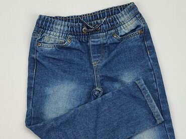 modne jeansy 2022: Spodnie jeansowe, 4-5 lat, 104/110, stan - Dobry