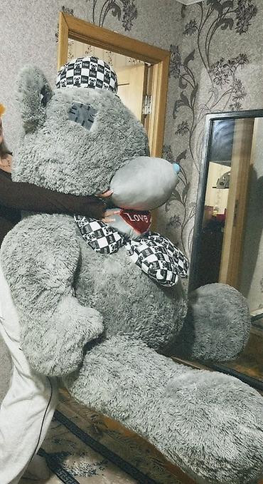 oyuncaq ayi: TEDDY 2 metr Böyük ölçülü boz plyuş ayı oyuncağı - Nəhəng ölçü — 1