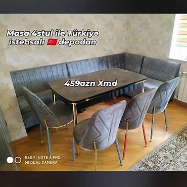 Ev və bağ: Masa və 4 ədəd stul dəsti – Türkiyə istehsalı - Dizayn: mərmər — 3