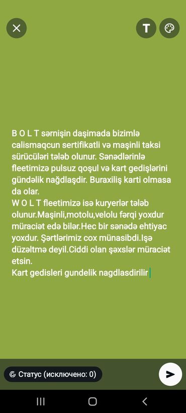 aile surucusu 2022: Taksi sürücüsü tələb olunur, Şəxsi nəqliyyat vasitəsi ilə, Gündəlik ödəniş, 1 ildən az təcrübə