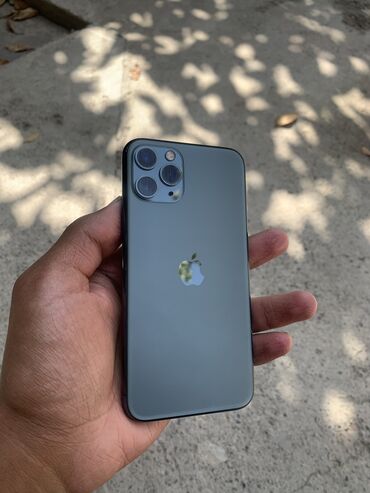 Apple iPhone: IPhone 11 Pro, Б/у, 64 ГБ, Зеленый, Чехол, 89 %