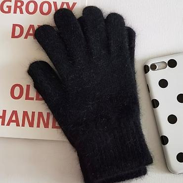 детские норковые варежки: Набор «шапка + перчатки» вязка с добавлением кроличьего меха - Теплый — 2