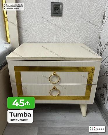 Tumba – 40×40×50 sm - Dizayn: Açıql rəngli laminat korpus, ön hissədə