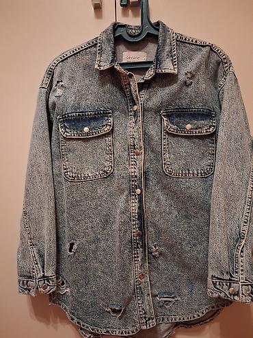 Qadın geyimləri: Levure brendinin cins köynəyi/gödəkçəsi - Model: Oversize kəsimli — 1