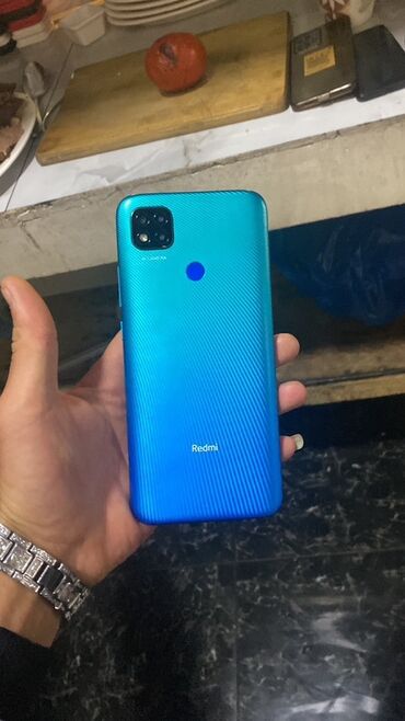 işlənmiş matorlar: Redmi 9C, 64 ГБ, цвет - Голубой, Отпечаток пальца