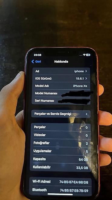 barter ayfon: IPhone Xr, Qırmızı, Qırıq, Face ID — 8