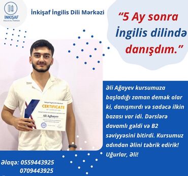 ingilis dili kurslari baki: Xarici dil kursları | İngilis dili | Böyüklər üçün, Uşaqlar üçün | Danışıq klubu, Diplom, sertifikat