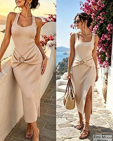 baletanke devojcice: Ribana midi haljina Emi Moda – Made in Italy - Elegantna, pripijena — 7
