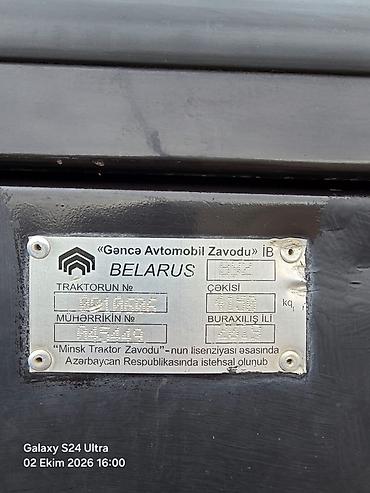 12 yaş motosiklet: Traktor Belarus (MTZ) Belarus, 2019 il, 92 at gücü, motor 4.3 l, İşlənmiş — 3