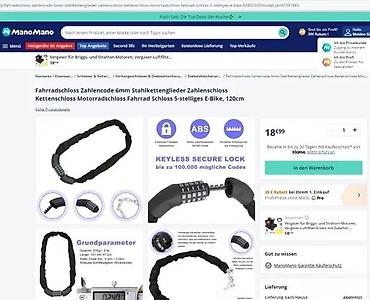 Dodaci za bicikl: Lanac za zaključavanje bicikla sa šifrom – PROVELO - Robustan lanac — 6