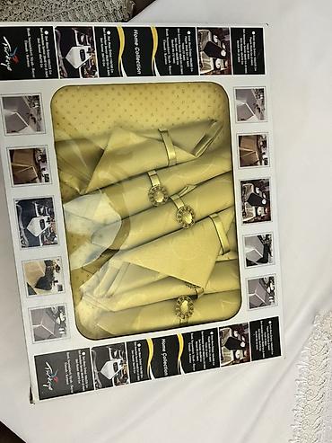 Qab-qacaq və mətbəx ləvazimatları: Home Collection süfrə dəsti Məhsul: Zərif naxışlı, qızılı rəngdə masa — 1