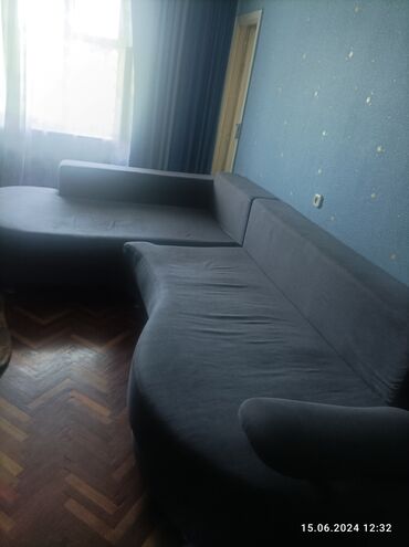 бу мебель токмак: Угловой диван, цвет - Серый, Б/у