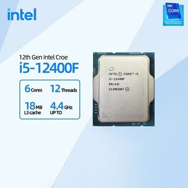 Masaüstü kompüterlər və iş stansiyaları: Prosessor Intel Core i5 12400F, > 4 GHz, 6 nüvə, İşlənmiş