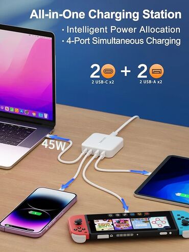 Punjači: GOLDNEXT 70W Desktop GaN punjač - GaN III tehnologija za visoku — 8