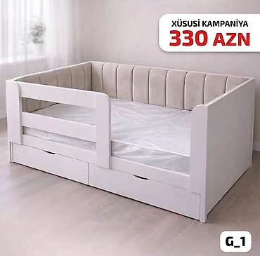 usag maneji: Uşaq çarpayısı – yumşaq başlıqlı və 3 tərəfli qoruyucu bortlu model — 1