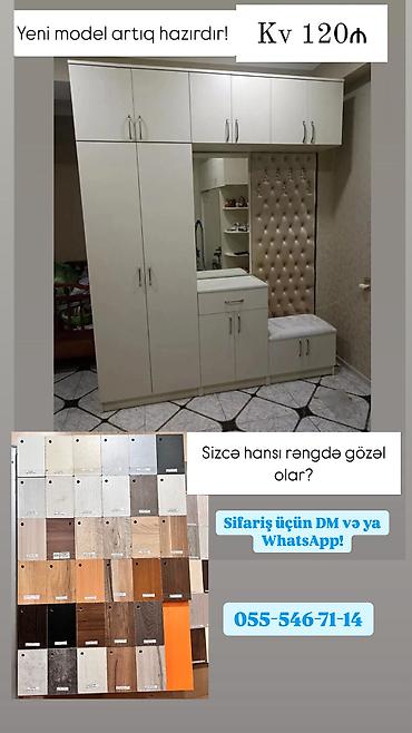 Dolablar: Dəhliz üçün funksional dolab-komplekt: - Üst hissədə geniş şkaf — 1