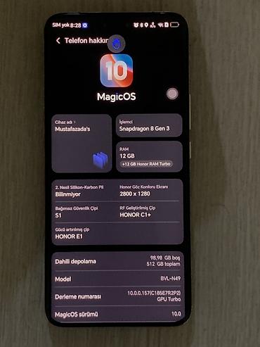 honor magic 7: Honor Magic 6 Pro, 512 GB, rəng - Yaşıl, Barmaq izi — 2