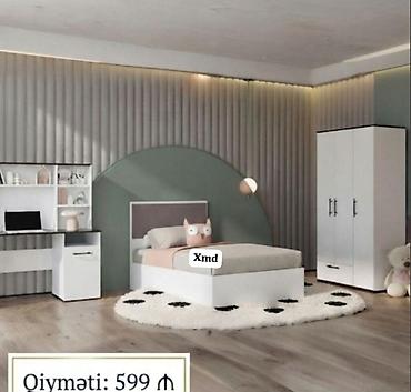 carpayı tek: Uşaq/yeni yetmə otağı üçün müasir mebel dəsti. Dəst tərkibi: - Tək — 1