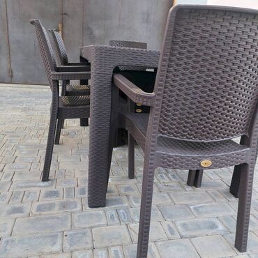 раскладной стул: Новый, Прямоугольный стол, 6 стульев, Нераскладной, Со стульями, Плетеный, Турция
