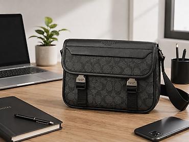 boston: Мужская сумка COACH New York, черная Барсетки хорошего качества — 3