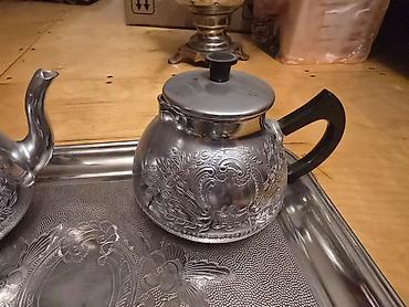 cay serviz: Çay dəsti, rəng - Gümüşü, Metal — 2