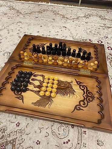 Шахматы: Шахматы, нарды, кара жыгач жаны, колго жасалган, шикарный для — 12