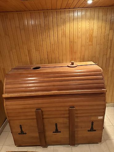 himalay duzu lampası: Məhsul: Taxta mini sauna/kapsul (oturaq-buxar kapsulu) Yenidir — 2