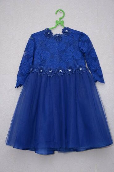 детская юбка: Детское платье, цвет - Синий, Б/у