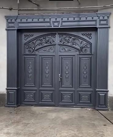 Həyət darvazaları: Metal darvaza və qapı dizaynları - Material: qalın divarlı — 7