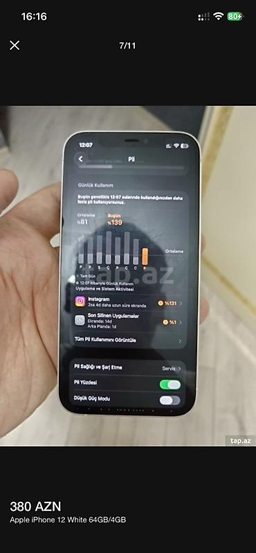 Apple iPhone: IPhone 12, 64 GB, Ağ, Face ID -da lalafo.az — 6 Apple iPhone: IPhone 12, 64 GB, Ağ, Face ID — 6