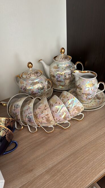 чайный набор: Чайный набор, цвет - Бежевый, Фарфор, Азербайджан