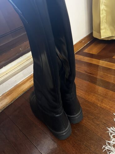 сапоги мужские зимние кожаные: Сапоги, 40, цвет - Черный