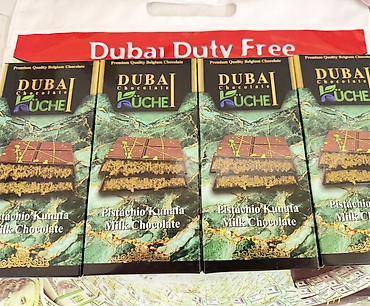 Dubai Chocolate – Pistachio Kunafa şokoladı. Dubai duty free dan