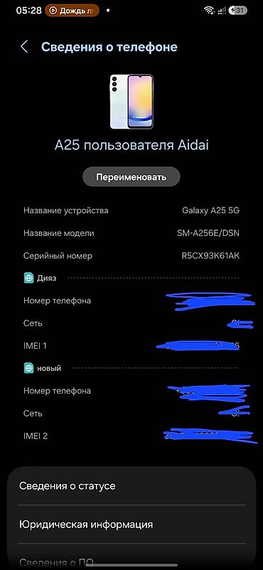 nintendo ds xl: Samsung Galaxy A25, Б/у, 128 ГБ, цвет - Белый, 2 SIM — 2