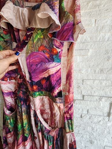haljina od plisa: Roberto Cavalli M (EU 38), color - Multicolored, With the straps