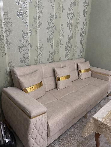 diva divan: Bej rəngli, 3 yerlik rahat divan - Yumşaq toxumalı, bej/krem parça — 2