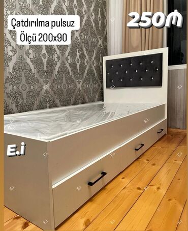 Çarpayılar: Yeni, Təknəfərlik çarpayı, Bazasız, Matras ilə, Siyirməsiz, Azərbaycan — 24