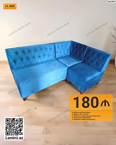 Mebel: Mətbəx üçün künc divan - Model: Kod 2491, La Mini - Ölçülər: 170 × — 1