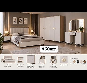 Yataq otağı dəsti – 850 AZN Komplektə daxildir: - Taxt: 140/160 x 200