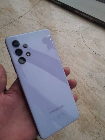 moyka satilir 2018: Samsung Galaxy A32, 64 ГБ, цвет - Фиолетовый, Кнопочный, Отпечаток пальца, Беспроводная зарядка