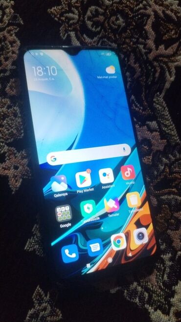 Redmi 9T, 64 ГБ, цвет - Голубой, Сенсорный, Отпечаток пальца, Две SIM карты