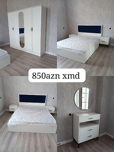 dest mebel: Yataq otağı mebel dəsti Dəst tərkibi: - 4 qapılı şkaf, ortada tam boy — 1