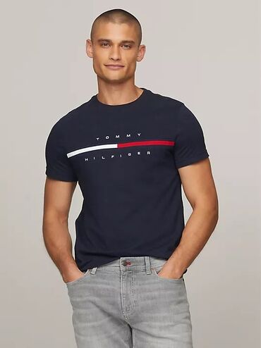 Футболки: Мужская футболка, M (EU 38), L (EU 40), XL (EU 42), Tommy Hilfiger, Новый