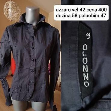 košulje azzaro: Azzaro ženska košulja sa dugim rukavima, u tamno sivoj/ugalj nijansi — 1