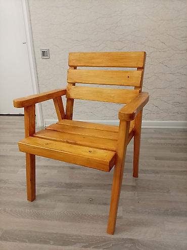 буфет мебель: 4 ədəd bağ kreslosu SATILIR. - Material: təbii ağac, lakla örtülüb — 4
