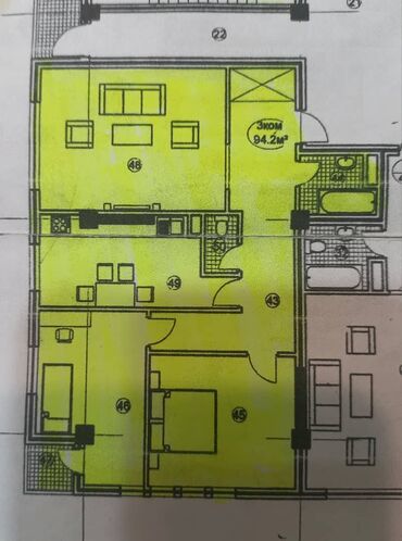 Продажа квартир: 3 комнаты, 94 м², 106 серия, 3 этаж, ПСО (под самоотделку)