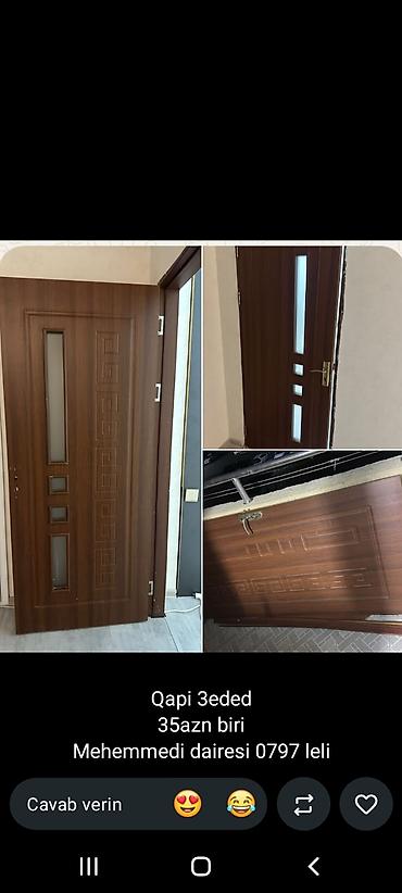 seyf qapi 2ci el: Məhsul: Seyf qapı - Ölçü: 205 x 100 sm - Material: metal, ön paneldə — 7